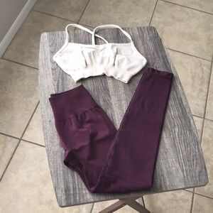 Prozis Purple Leggings and White Top Set